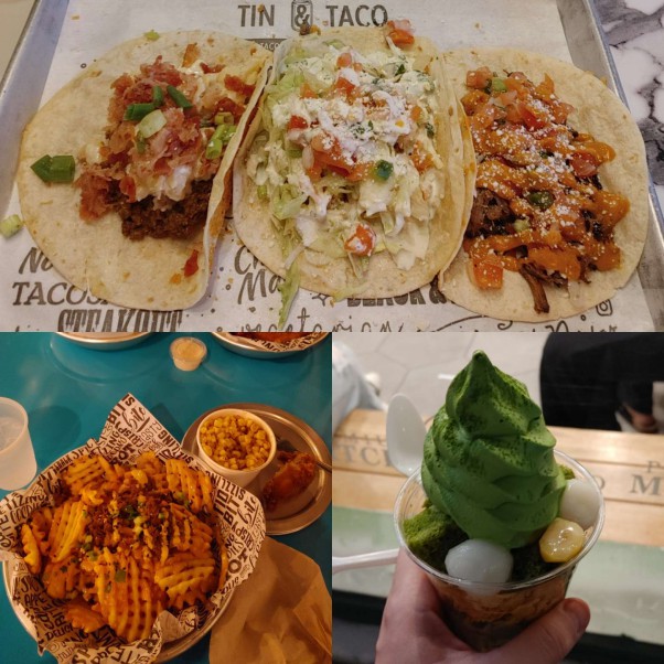 Tacos, bulgogi fries and a fancy matcha parfait