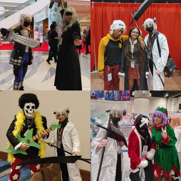 Collage of pictures with other cosplayers