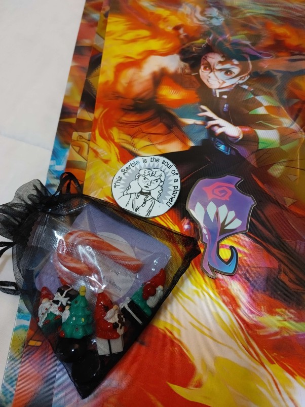 stickers, trinkets, anime prints